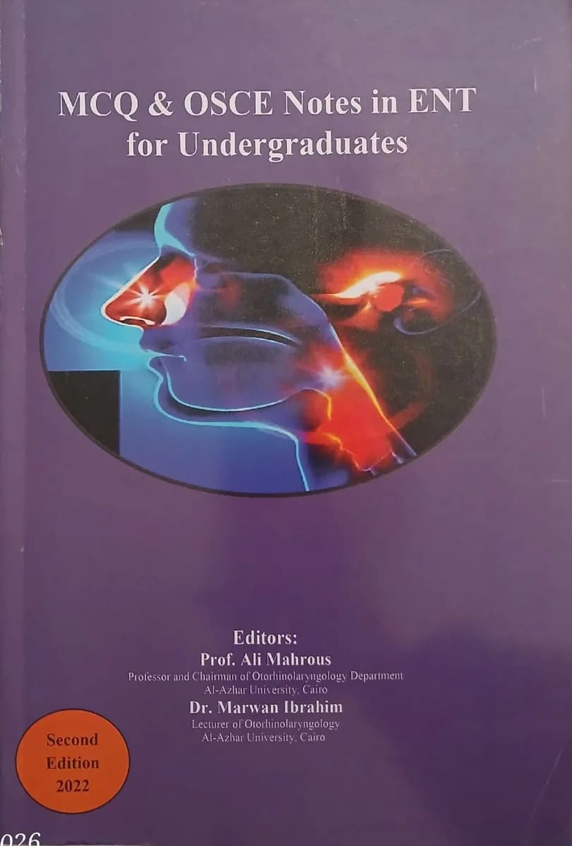 MCQ & OSCE Notes in ENT for Undergraduates