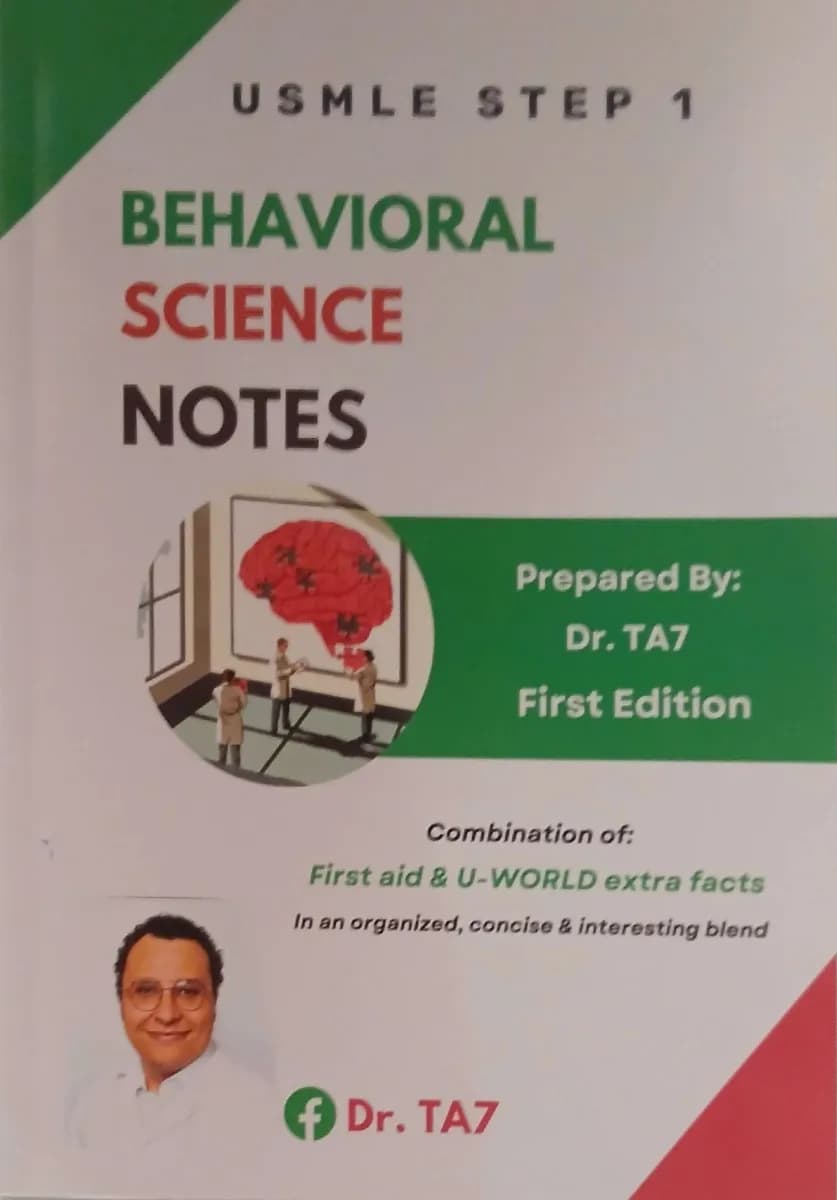 USMLE Step 1 Behavioral Science Notes - First Edition